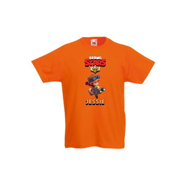 Детска тениска, Tralala, Brawl Stars Jessie 4, Оранжев, 9-11 г. - 1