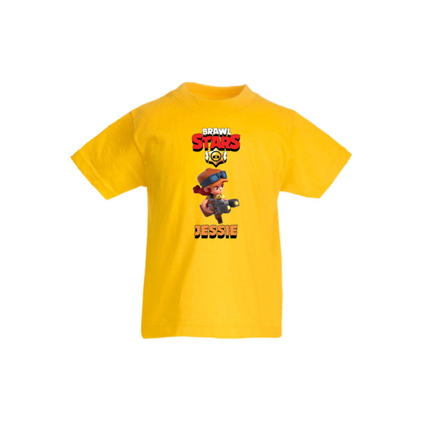 Детска тениска, Tralala, Brawl Stars Jessie 4, Жълт, 9-11 г. - 1