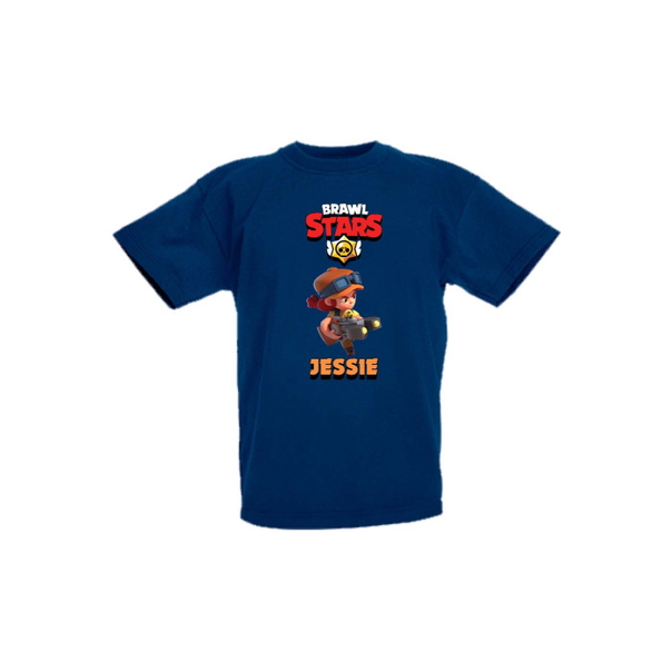 Детска тениска, Tralala, Brawl Stars Jessie 4, Тъмносин, 3-4 г. - 1