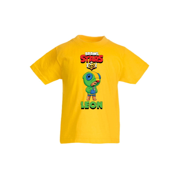 Детска тениска, Tralala, Brawl Stars Leon, Жълт, 9-11 г. - 1
