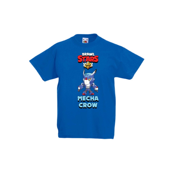 Детска тениска, Tralala, Brawl Stars Mecha Crow, Син, 12-13 г. - 1