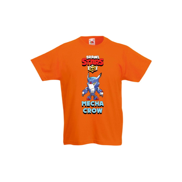 Детска тениска, Tralala, Brawl Stars Mecha Crow, Оранжев, 9-11 г. - 1