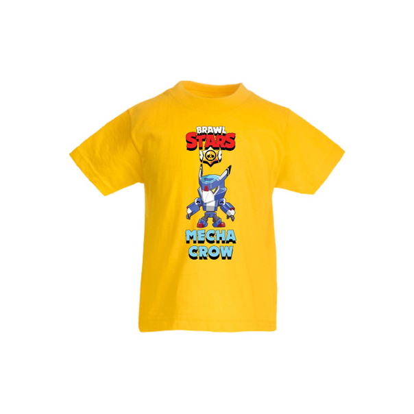 Детска тениска, Tralala, Brawl Stars Mecha Crow, Жълт, 12-13 г. - 1