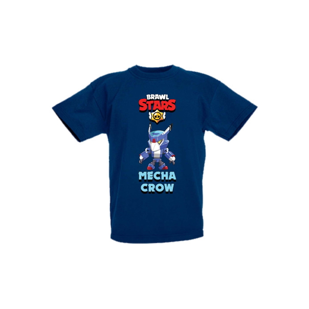 Детска тениска, Tralala, Brawl Stars Mecha Crow, Тъмносин, 7-8 г. - 1