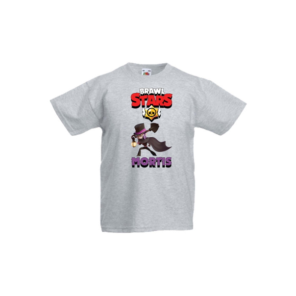 Детска тениска, Tralala, Brawl Stars Mortis 1, Светлосив меланж, 12-13 г. - 1
