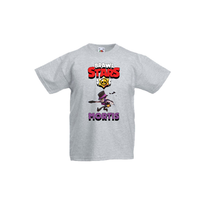 Детска тениска, Tralala, Brawl Stars Mortis 4, Светлосив меланж, 5-6 г. - 1t