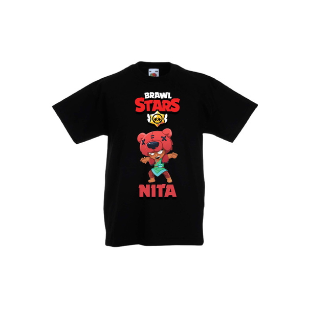Детска тениска. Tralala. Brawl Stars Nita 1, Черен, 5-6 г. - 1