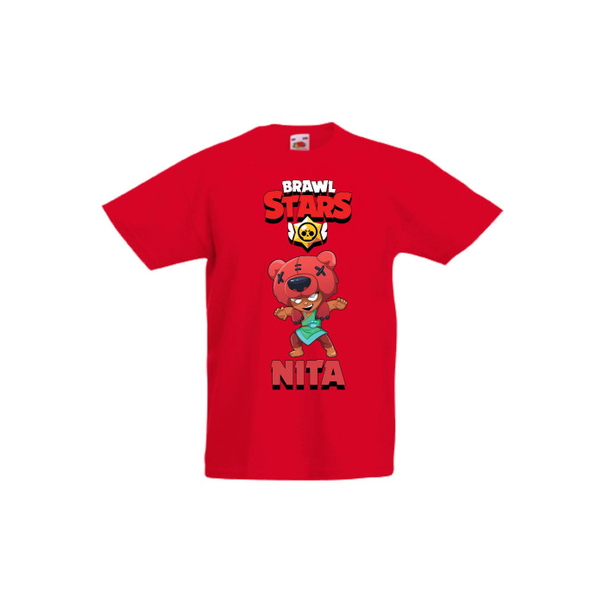 Детска тениска, Tralala, Brawl Stars Nita 1, Червен, 3-4 г. - 1