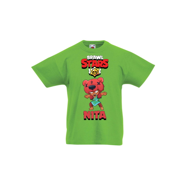 Детска тениска, Tralala, Brawl Stars Nita 1, Зелена мента, 3-4 г. - 1