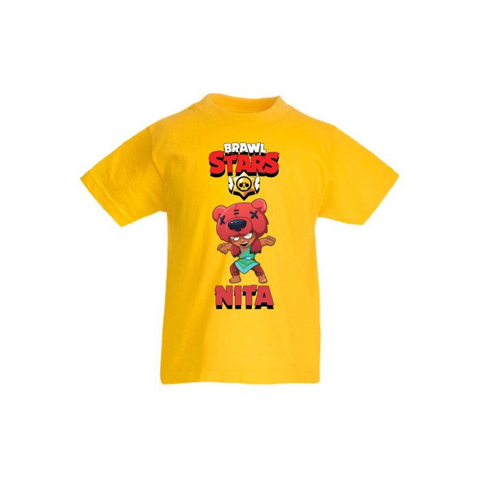 Детска тениска, Tralala, Brawl Stars Nita 1, Жълт, 9-11 г. - 1t