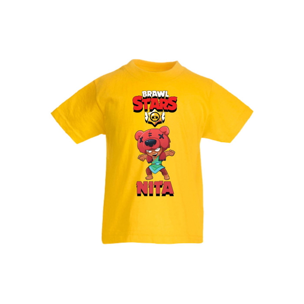 Детска тениска, Tralala, Brawl Stars Nita 1, Жълт, 12-13 г. - 1