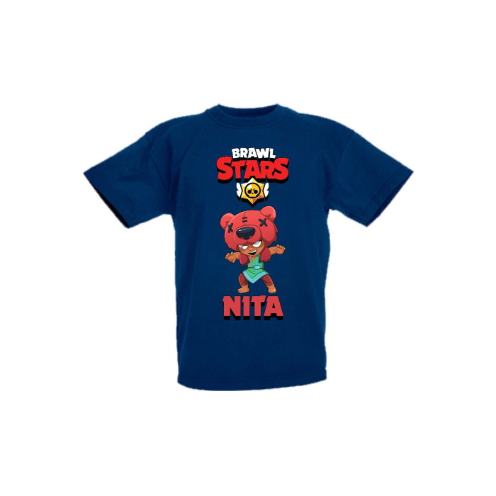 Детска тениска, Tralala, Brawl Stars Nita 1, Тъмносин, 12-13 г. - 1t