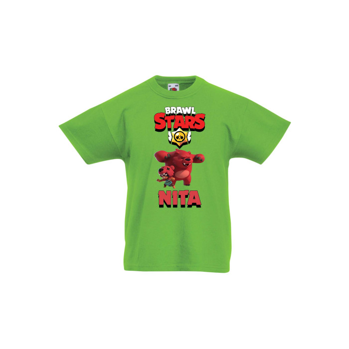 Детска тениска, Tralala, Brawl Stars Nita 2, Зелена мента, 5-6 г. - 1t