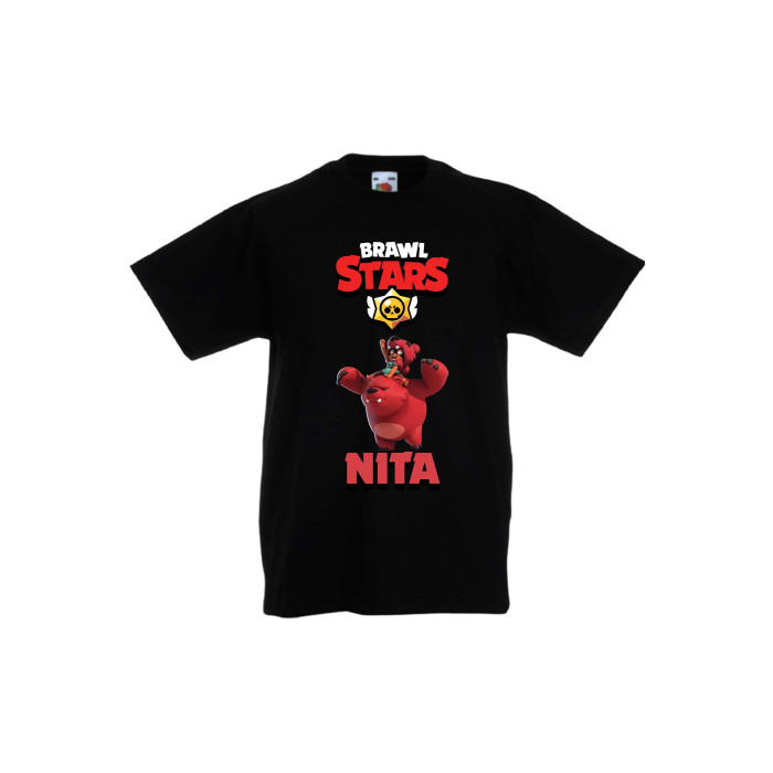 Детска тениска, Tralala, Brawl Stars Nita 3, Черен, 7-8 г. - 1t