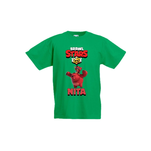 Детска тениска, Tralala, Brawl Stars Nita 3, Зелен, 9-11 г. - 1