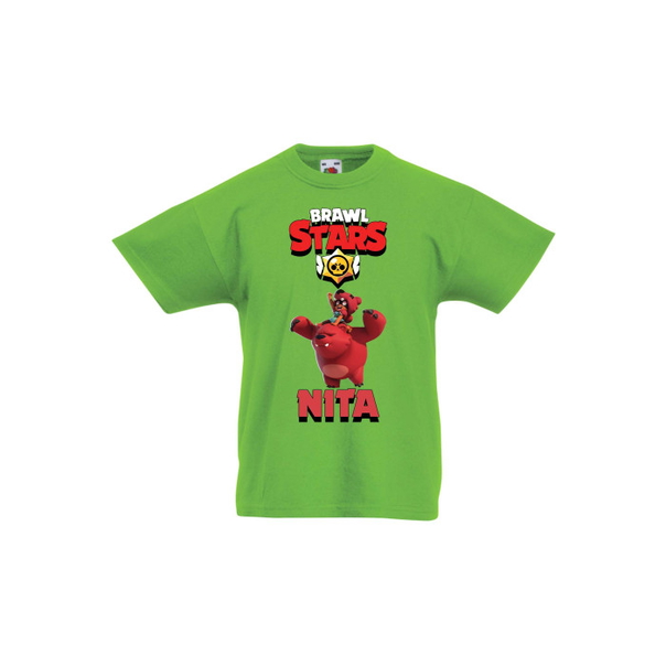 Детска тениска, Tralala, Brawl Stars Nita 3, Зелена мента, 5-6 г. - 1