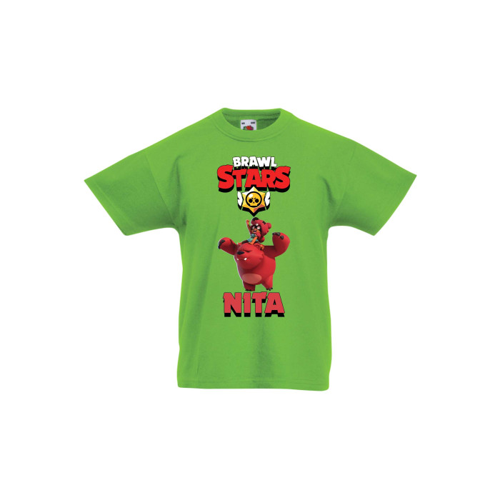 Детска тениска, Tralala, Brawl Stars Nita 3, Зелена мента, 12-13 г. - 1t