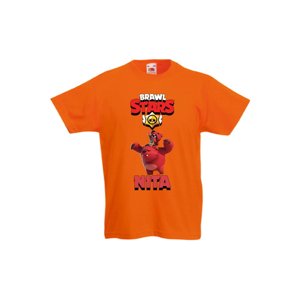 Детска тениска, Tralala, Brawl Stars Nita 3, Оранжев, 3-4 г. - 1