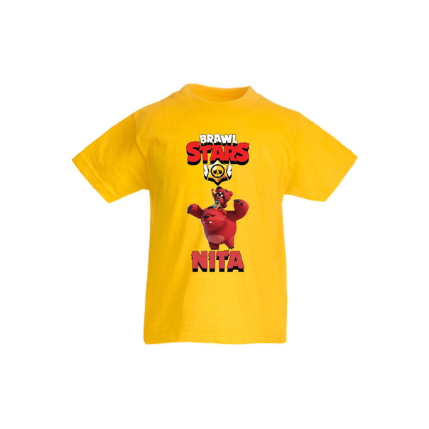Детска тениска, Tralala, Brawl Stars Nita 3, Жълт, 5-6 г. - 1
