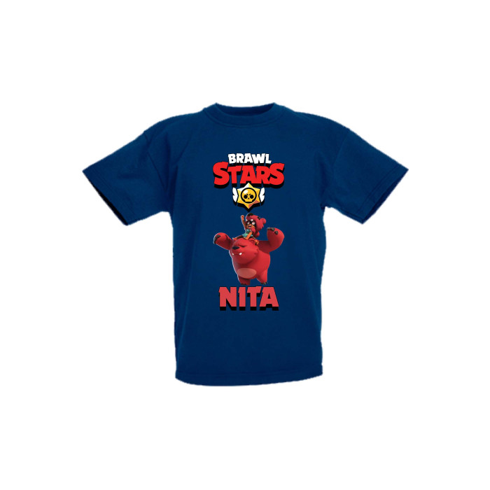 Детска тениска, Tralala, Brawl Stars Nita 3, Тъмносин, 12-13 г. - 1t