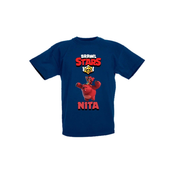Детска тениска, Tralala, Brawl Stars Nita 3, Тъмносин, 12-13 г. - 1
