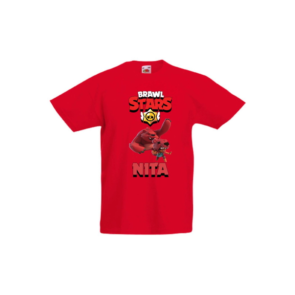 Детска тениска, Tralala, Brawl Stars Nita 4, Червен, 12-13 г. - 1