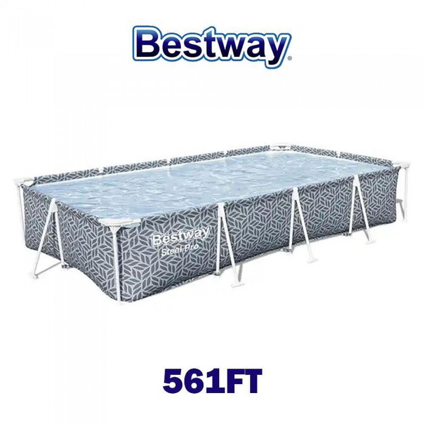 Басейн с метална конструкция, 366x201x66см, правоъгълен, Bestway 561FT Steel Pro - 1