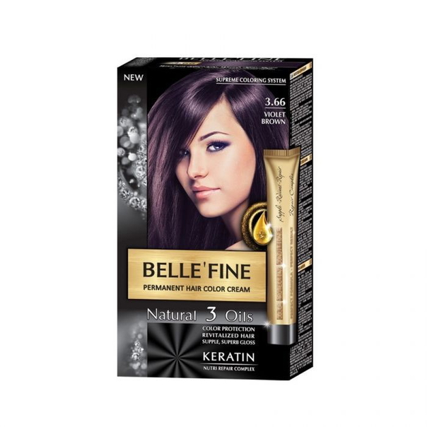 Крем-боя за коса Belle`Fine № 3.66 - виолетово-кафяв - 1
