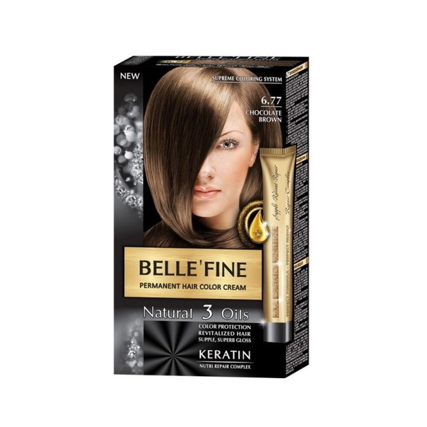 Крем-боя за коса Belle`Fine № 6.77 - шоколадово-кафяв - 1