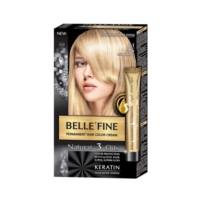 Крем-боя за коса Belle`Fine № 8.1 - светъл пепелно-рус - 1t