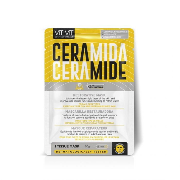 Маска за лице Diet Esthetic Ceramide, 20 гр - със Серамиди, възстановяваща, текстилна - 1