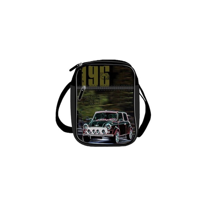 Чанта PU MINI COOPER D.879, През рамо, Кожена, Преден джоб с цип, Черна - 1t
