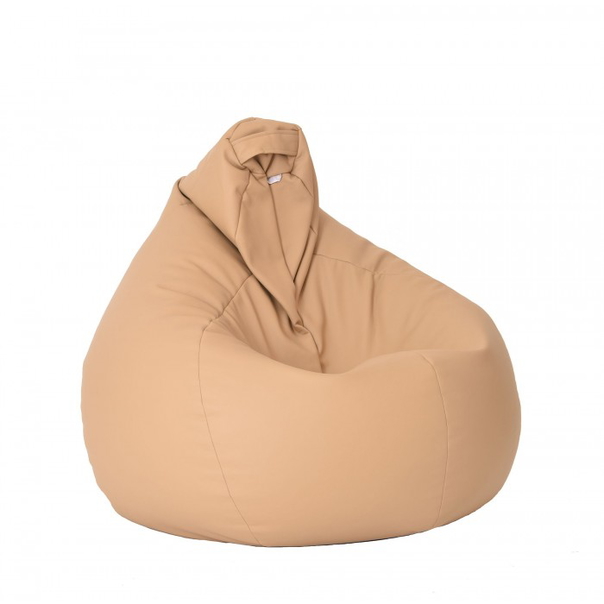 Пуф Pufrelax, круша за деца 4-14 г.,160л. Nirvana Light - Bej, Еко кожа, Пълнеж от полистиролни перли - 1