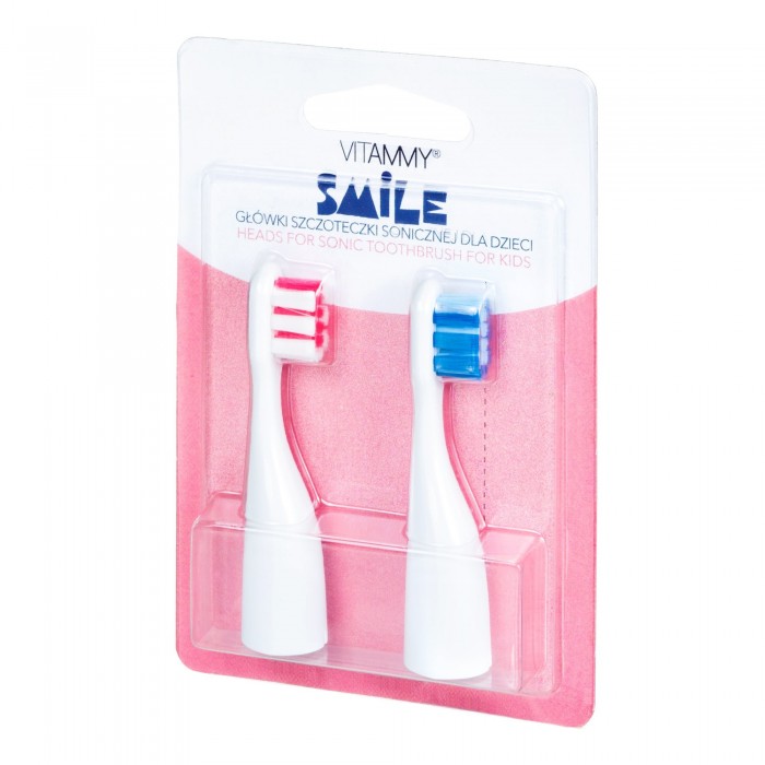 Резерва за ел. четка за зъби VITAMMY Smile, 2 броя, Розов - Cин - 1t