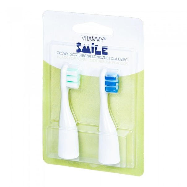 Резерва за ел. четка за зъби VITAMMY Smile, 2 броя, Зелен - Cин - 1