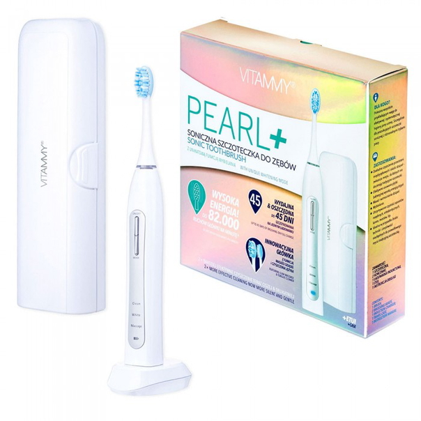 Ел. четка за зъби VITAMMY Pearl+, 82000 осцилации-мин, 2 накрайника, Бял - 1