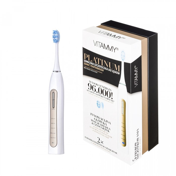 Електрическа четка за зъби VITAMMY Platinum, 96000 осцилации-мин, 5 режима на почистване, 2 накрайника - 1