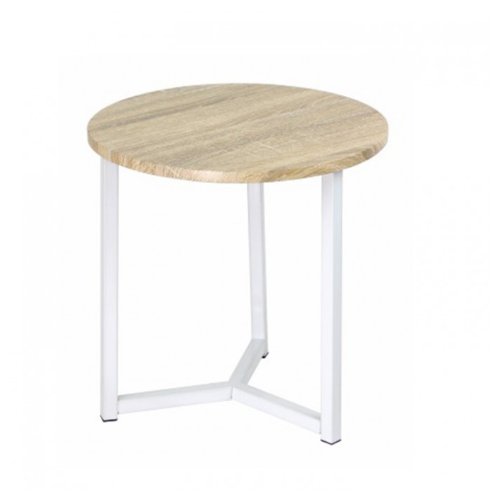 Холна Маса Celini 40-40-39,8cm Бял - Дъб сонома - 1t