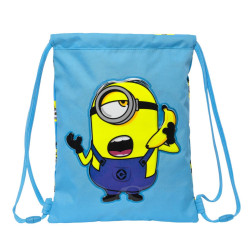 Раница с връвка Minions Minionstatic Син (26 x 34 x 1 cm)