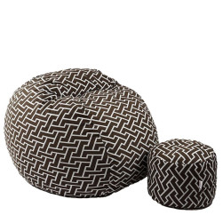 Комплект, Барбарон с табуретка за крака 700л., King Size, Zippity Brown, Пе...
