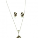 Луксозен италиански сребърен комплект с фини  кристали Swarovski®, тигрова шарка - 2t