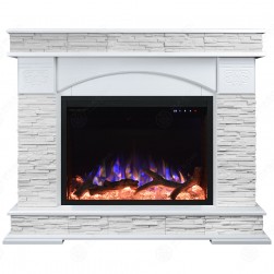 Eлектрическа камина MASOMI, Onyx 26 & Bliss-26", 1600W, Бяло дърво