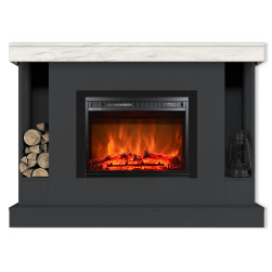 Eлектрическа камина MASOMI, Woodline 26 & Loran-23", 1600W, Антрацит/Бял дъ...