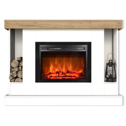 Eлектрическа камина MASOMI, Woodline 26 & Loran-23", 1600W, Бял супермат/Зл...