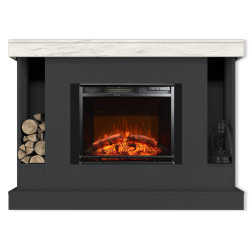 Eлектрическа камина MASOMI, Woodline 26 & Nexus-23", 1600W, Антрацит/Бял дъ...