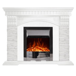 Eлектрическа камина MASOMI, Terra 26 & Pirin-20", 1600W, Бяло дърво