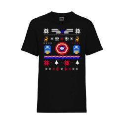 Детска Коледна Тениска Christmas holiday t shirt Tralala Captain America, Ч...