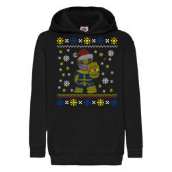 Детски коледен суитшърт Tralala Thanos Santa 02, Черен, 7-8 г. (128-140)