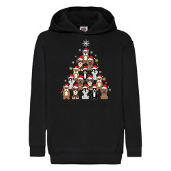 Детски коледен суитшърт Tralala Dogs Christmas Tree Chippoa, Черен, 9-10 г....