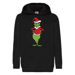Детски коледен суитшърт Tralala Grinch 01, Черен, 5-6 г. (116-128)